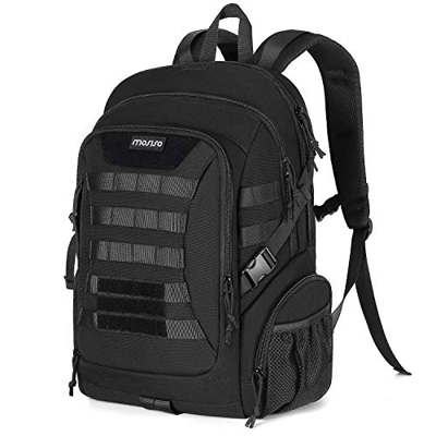 MOSISO Mochila Táctica,2 Capas Bolsa de Molle Grande Multifuncional Mochilas de Hombro Ajustable con Soporte Botella Lateral para Entrenamiento Deport