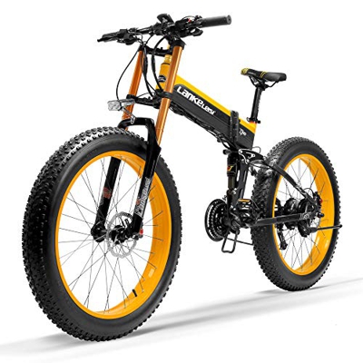 T750Plus-New Bicicleta de eléctrica, Bicicleta de Nieve con Asistencia a Pedales de 5 Niveles,Motor de 1000W, 48V Batería de Litio, Tenedor Cuesta Aba