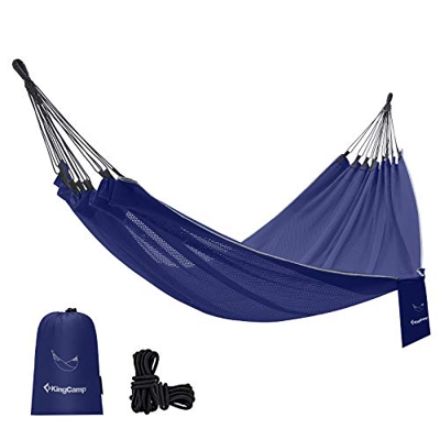 KingCamp Hamaca Jardin Doble Ultraligera Hamaca Colgante Transpirable en Seda de Hielo 320 × 150cm Hamaca de Camping para 2 Personas Carga 200 kg para