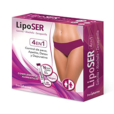 Liposer - 16 sticks - Elimina la grasa acumulada en Abdomen, Caderas. Piernas, Espalda y Brazos - Adelgazante 4 en 1 - Quemagrasas | Apetito | Detox |