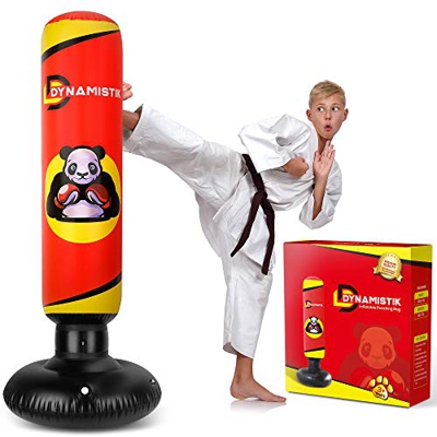 DYNAMISTIK™ – Saco de Boxeo Inflable y Autoportante 160 cm – Saco de Boxeo de Pie Sólido y Resistente para Niños y Adultos – Box | Karate | MMA | Fitn