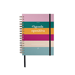 UO Agenda Oposiciones 2021 2022 DÍA PÁGINA. Opoagenda. Papel 100gr, 126 pegatinas, study trackers, habit trackers, opozulo, separadores mensuales y bo características