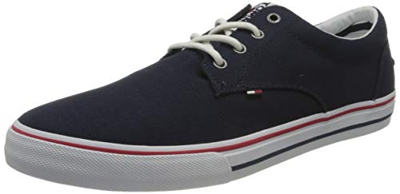 Tommy Jeans Textile Sneaker, Zapatillas Bajas Hombre, Azul (Ink), 47 EU