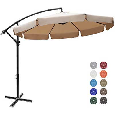 ABCCANOPY - Sombrilla, 300 cm, estructura de acero, caqui
