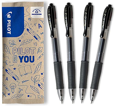 Pilot Spain Pilot G-2 - Roller con tinta de gel, color negro. 4 unidades