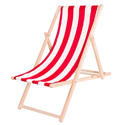 SPRINGOS Tumbona Tumbona de jardín Madera de Haya lacada clásica Dimensiones: 58 x 92 x 62 cm Tumbona Plegable Tumbona de relajación Tumbona de Playa 