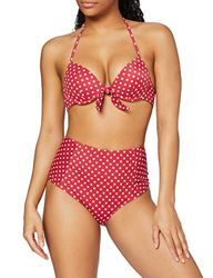 Iris & Lilly AM07AM08 Conjunto de Bikini, Rojo, 42 en oferta