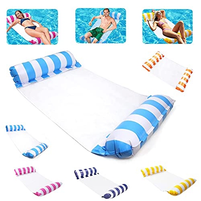 Sunshine smile Hamaca de Agua,Hamaca Flotante,Cama Flotante de Agua Plegado,Piscina Tumbona Hamaca,Multiusos Hamaca de natación,Tumbona Hinchable Colc
