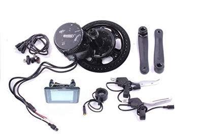 Kit de conversión de motor central de 250 W para bicicleta eléctrica Bafang 8 Fun BBS-01, con 2 palancas de freno, pantalla LED C961, sensor, rueda de