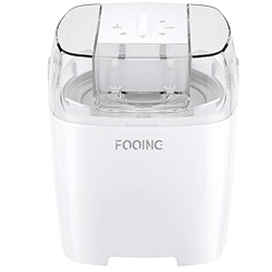 FOOING Fabricante de Helados 1.5L con Botón de Interruptor Giratorio, Máquina de Helado de Acero Inoxidable, Adecuado para Sorbete, Yogur Congelado y  precio