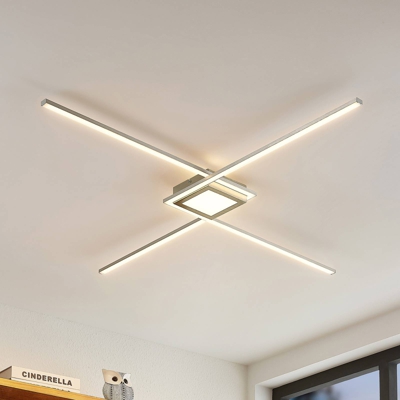 Lindby Ridia plafón LED, níquel