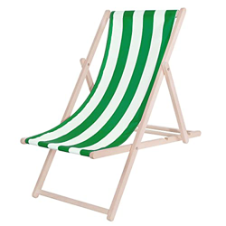 SPRINGOS - Tumbona de jardín de madera de haya lacada, clásica; de 58 x 92 x 62 cm, plegable, para relajarse, silla de playa, de jardín, de patio, de  precio