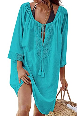 heekpek Traje de Baño de Mujer Falda de Playa de Bikini de Verano Pareos Mujer Playa Traje de Baño Sexy Bikini Cover Up Talla única Vestido Dress (Lag