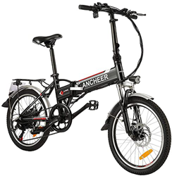 ANCHEER Bicicleta eléctrica Plegable, Bicicleta eléctrica de 20/26 Pulgadas, con Batería de Litio de 36V 8Ah extraíble y 21 Velocidades (AE4 Negro) precio