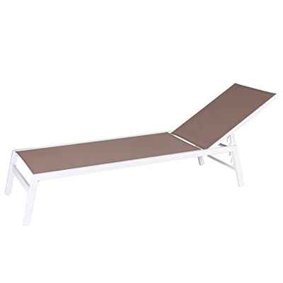 Tumbona apilable para jardín de Aluminio marrón Garden - LOLAhome (Marron)