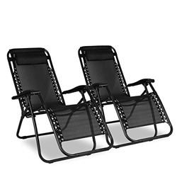 Bigzzia - 2 sillas reclinables plegables con reposacabezas, para exteriores, jardín, playa, camping al aire libre precio