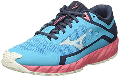 Mizuno Wave Ibuki 3, Zapatillas para Carreras de montaa Mujer, Scubablue Tearose Blanco, 42.5 EU