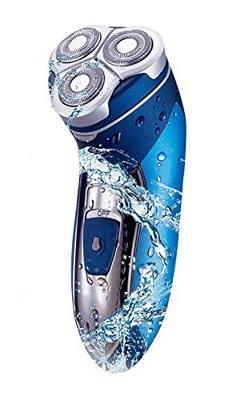 Di Tutto Per Tutti® Afeitadora eléctrica para barba de hombre, recargable, impermeable, con 3 cabezales giratorios para afeitado con recortador retrác