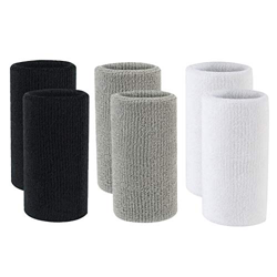 LERTREE - 3 pares de muñequeras deportivas para yoga, tenis, squash, bádminton, gimnasio, baloncesto, pulsera 15 x 8 cm en oferta