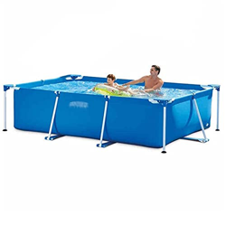 piscina con Soporte de Bastidor, Plegable de Patio Multi-Persona, Blue Rectangular Espesado para niños Adultos (Color : Blue, Size : 220 * 150 * 60cm) precio