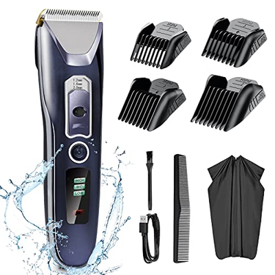 Cortapelos para hombre, cortapelos profesional, cortapelos eléctrico con 4 peines guía para diferentes longitudes de corte, cortapelos de precisión pa