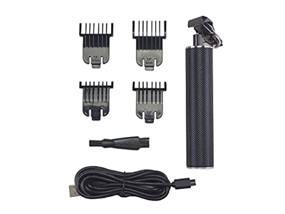 BEPER Cortadora de Cabello de precisión Recargable, Acero Inoxidable, Negro, pequeño