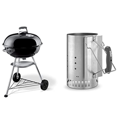 Weber 1321004 Barbacoa Compact Kettle 57 cm Negro + 7416 Chimenea de encendido Rapidfire características