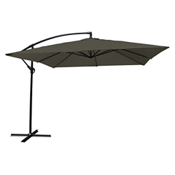 Sombrilla excéntrica MOLOKAI cuadrada 2,7x2,7m color gris en oferta