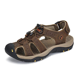Sandalias de Verano Playa para Hombre Antideslizante Plataforma Calzados Deportivas Ajustable Hebilla Velcro Suede Slipper Marron 45 precio