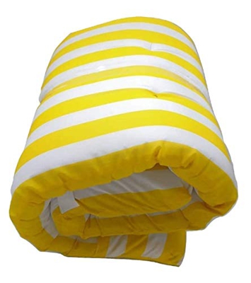 Dabuty Online, S.L. Pack de 2 Cojines de Tumbona Acolchada de Rayas 180 x 55 X 8 cm Colchón Texturas Colchoneta Tumbona (Amarillo)