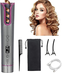 Rizador automático para el pelo, rizador inalámbrico USB, remache de calentamiento rápido, temperatura ajustable, antiquemaduras, LCD, temporizador de precio