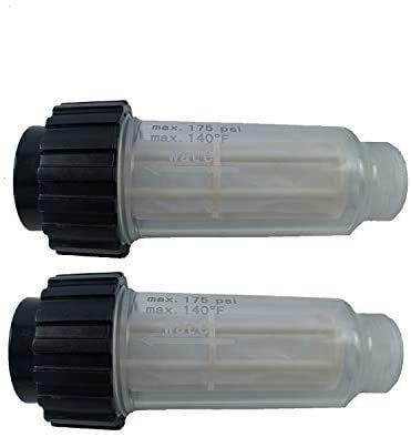 2X Filtro de Agua Que Incluye Inserto de Filtro (5.731-050.0) para Todas Las lavadoras a presión Karcher con conexión de Agua de 3/4 de Pulgada como K
