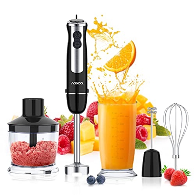 Acekool Batidora de Mano Profesional BH1 Minipimer con 12 Velocidades Ajustables Multifunción 5 en 1 con un Eje de Batidora un Batidor de Huevos un Es