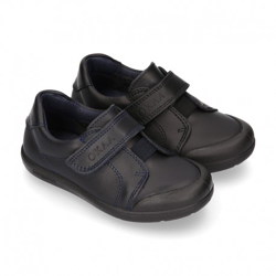Zapato Colegial Niño Okaa Sin Cordones, Elástico Y Puntera Reforzada En Piel Lavable. 34 Azul Marino características