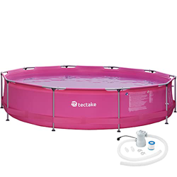 TecTake 800580 Piscina Desmontable, Swimming Pool, Tejido de PVC, Construcción Robusta, Fácil Montaje, Compacta - Disponible en Varios Modelos (Rosa | en oferta