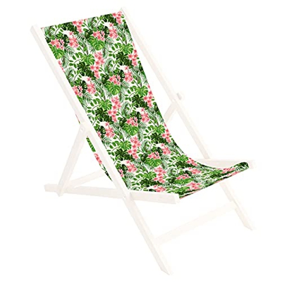 Tapicería de Recambio para Tumbona de Madera, 100% poliéster, Plegable, diseño de Palma Brillante [119]