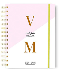 Agenda Escolar 2021-2022 personalizada | para Personalizar con tu Nombre - Impresa en Colores fluorescentes Incluye 2 páginas de Pegatinas | Tamaño A5 precio