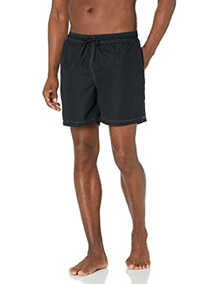 28 Palms 6" Inseam Swim Trunk Fashion Trunks, Negro, US L (EU L)