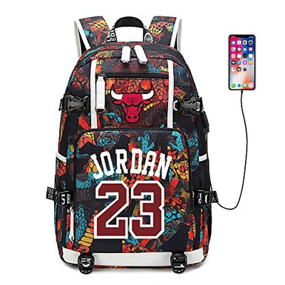 Lorh's store Jugador de Baloncesto Estrella Michael Jordan Mochila multifunción Estudiante de Viaje Mochila para fanáticos para Hombres Mujeres (Estil