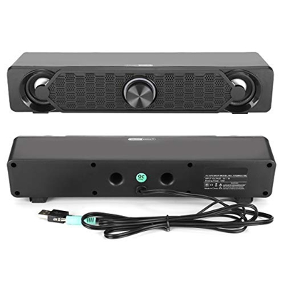 Barra de Sonido, Altavoz estéreo de Audio de 3,5 mm Caja de Sonido LED Barra de Sonido de Audio de computadora USB para PC/teléfonos Inteligentes / MP