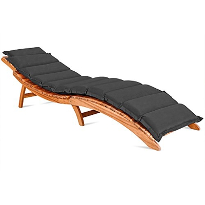Detex Cojín para Tumbona con Almohadilla reposacabeza 183x56x7cm Acolchado en 5 Capas Antracita