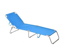 Silla plegable 2309 con respaldo ajustable para playa o jardín (azul) en oferta