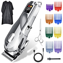 Cortadora de Cabello Profesional Cortadora de Cabello para Hombres con 8 Peines y Pantalla LED Impermeable IPX7, Barbero Electrico Cortapelos Cortador precio