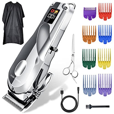 Cortadora de Cabello Profesional Cortadora de Cabello para Hombres con 8 Peines y Pantalla LED Impermeable IPX7, Barbero Electrico Cortapelos Cortador