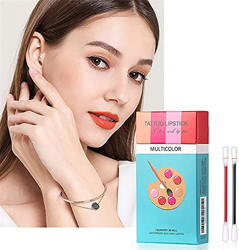 20 Pieces/Set Cigarette Lipstick Cotton Swab,Long Lasting Waterproof Disposable Portable Lipstick,Red Moisturizing Lip Balm Lip Stick ,Non-Stick Tatto en oferta