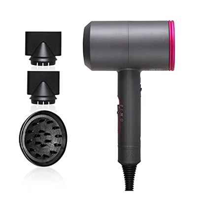 MUYEY Secador De Pelo De Iones 2000W Secador De Pelo Profesional con Difusor Y 2 Boquillas Adecuadas para El Salón De Hogar Cuchillos De Corte De Pelo
