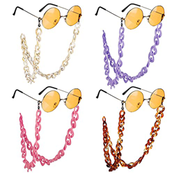 XiYee Cadenas Para Gafas, 4 Piezas Cadena de Acrílico Retro para Anteojos, Antideslizantes Cadena Gafas de Sol para Mujeres y Hombres, Gafas de Lectur en oferta