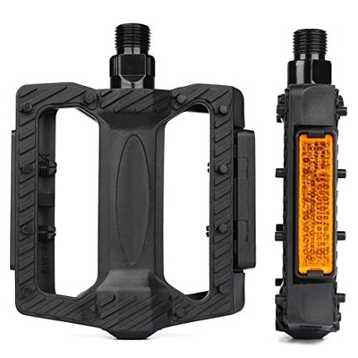 HASAGEI Pedales Bicicleta, Universal Pedales Bicicleta Montaña con Rodamiento Bolas, Pedal Bicicleta Plástico Ensanchado con 24 tacos Adecuado para Bi