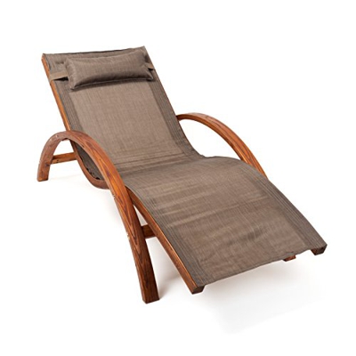 Ampel 24, Tumbona, Silla de jardín Tropica | 170x70cm | Noble Madera | con Almohadilla