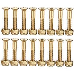 Hainice Skateboard Tornillos Ajuste de Hardware de Longboard Skate Bridge Nail Truck Tornillos Tuercas para reemplazo Gold 25mm 16pcs precio